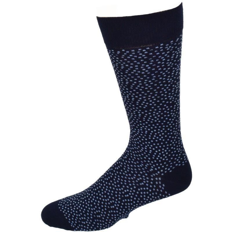 Pin Dot and Solid Pattern Combed Cotton 2 Pair Pack Socks - Horizon Bliss