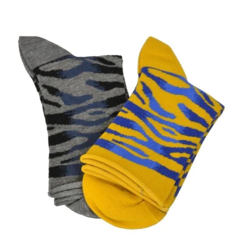 Sierra Socks Zebra Pattern Hi Anklet Casual Cotton Womens 2 Pair Socks - Horizon Bliss