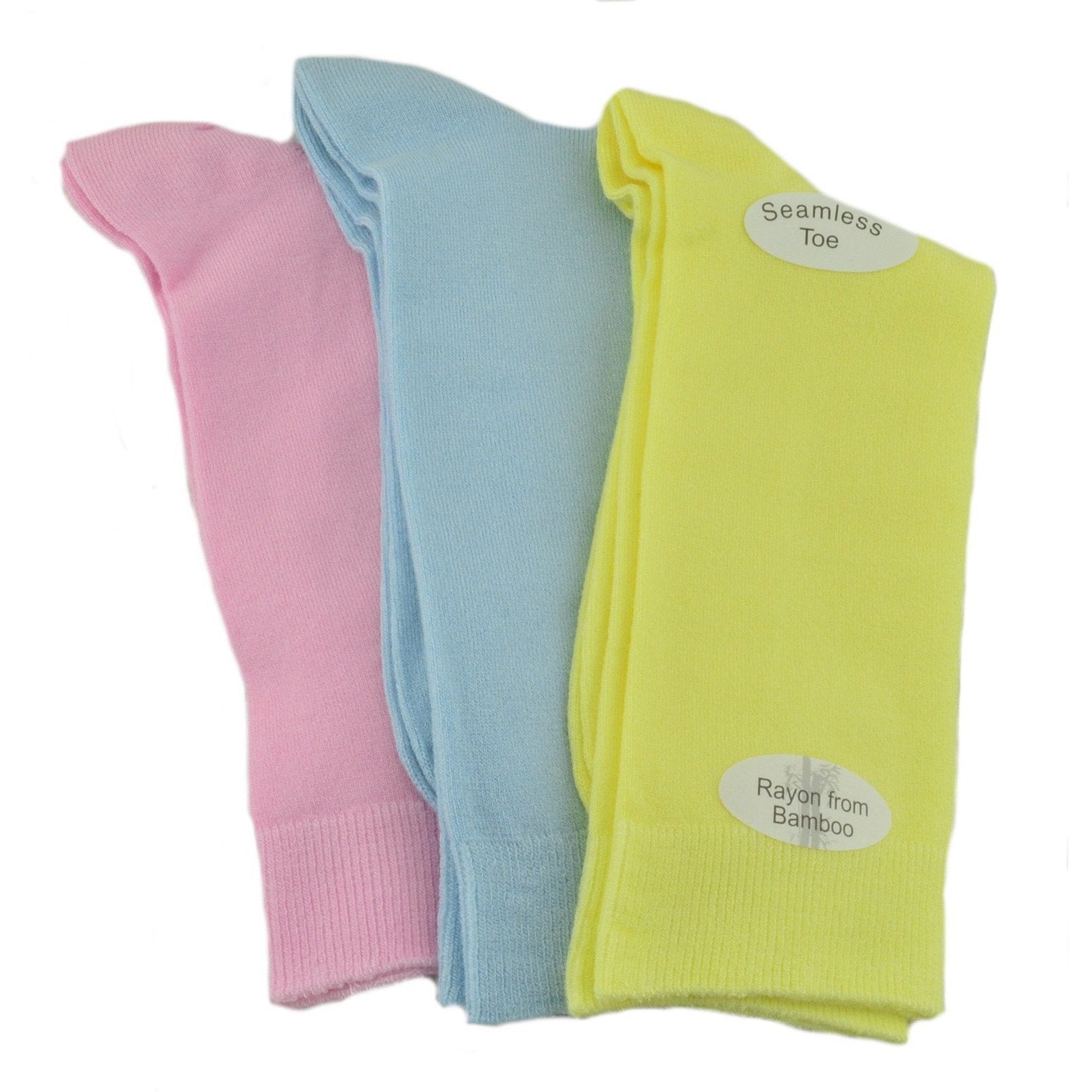 Women's Solid Color Bamboo Crew Socks - 3 Pairs - Horizon Bliss