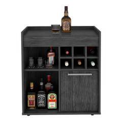 Bar Cabinet Dext, Two Concealed Shelves, Six Wine Cubbies, Light Gray - Horizon Bliss