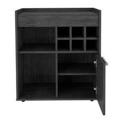 Bar Cabinet Dext, Two Concealed Shelves, Six Wine Cubbies, Light Gray - Horizon Bliss