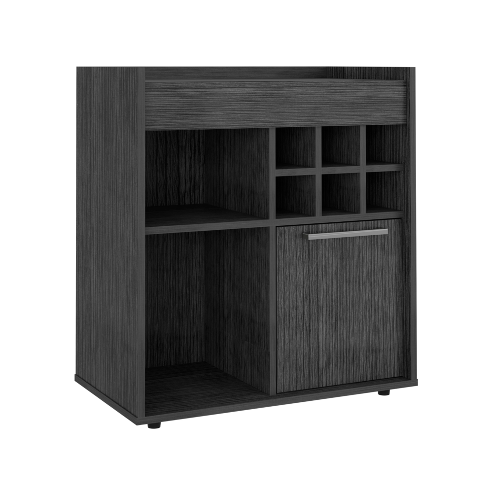 Bar Cabinet Dext, Two Concealed Shelves, Six Wine Cubbies, Light Gray - Horizon Bliss