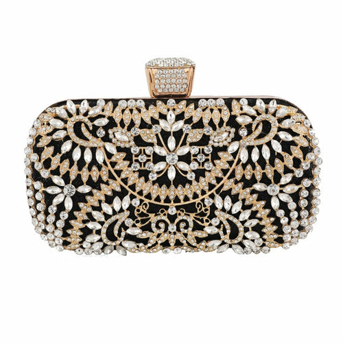 Diamond Evening Clutch Bag For Women Wedding Golden Clutch Purse Chain