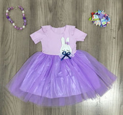 Girls Boutique Lilac Purple Tulle Easter Bunny Party Dress - Horizon Bliss