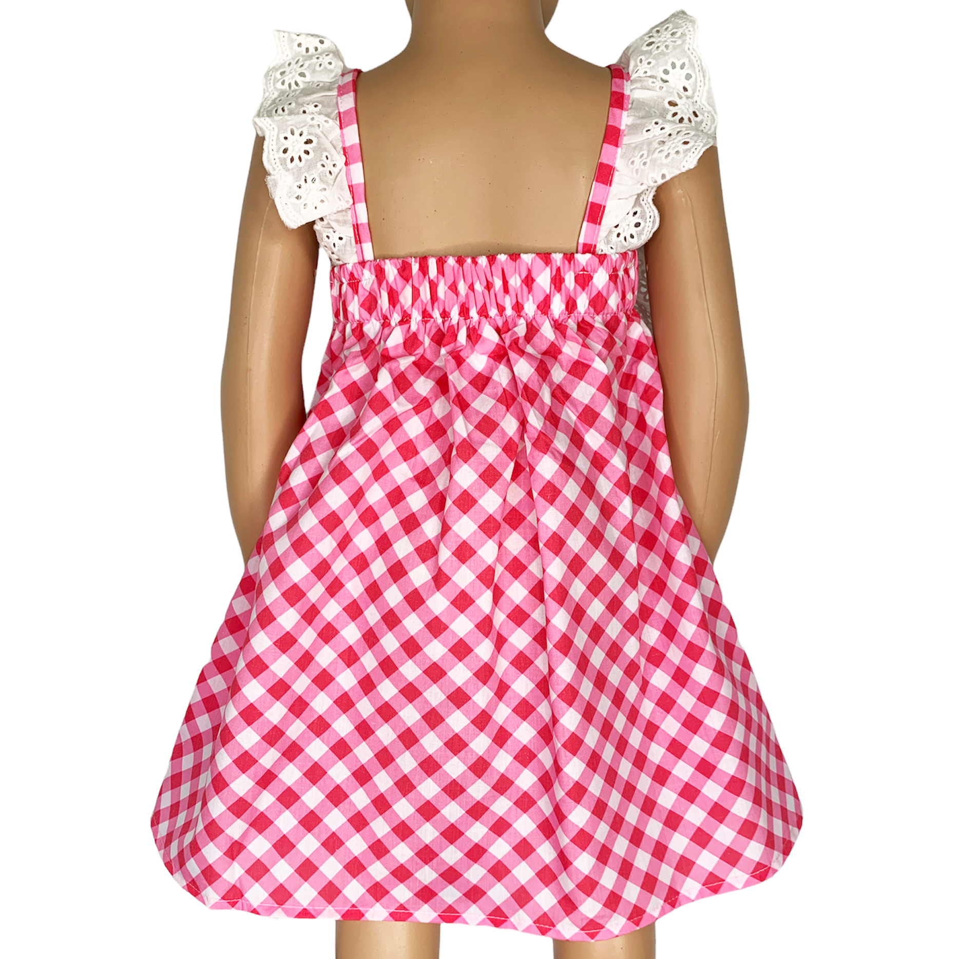 Girls Gingham Eyelet Ruffle Spring/Summer Party Easter Dress - Horizon Bliss