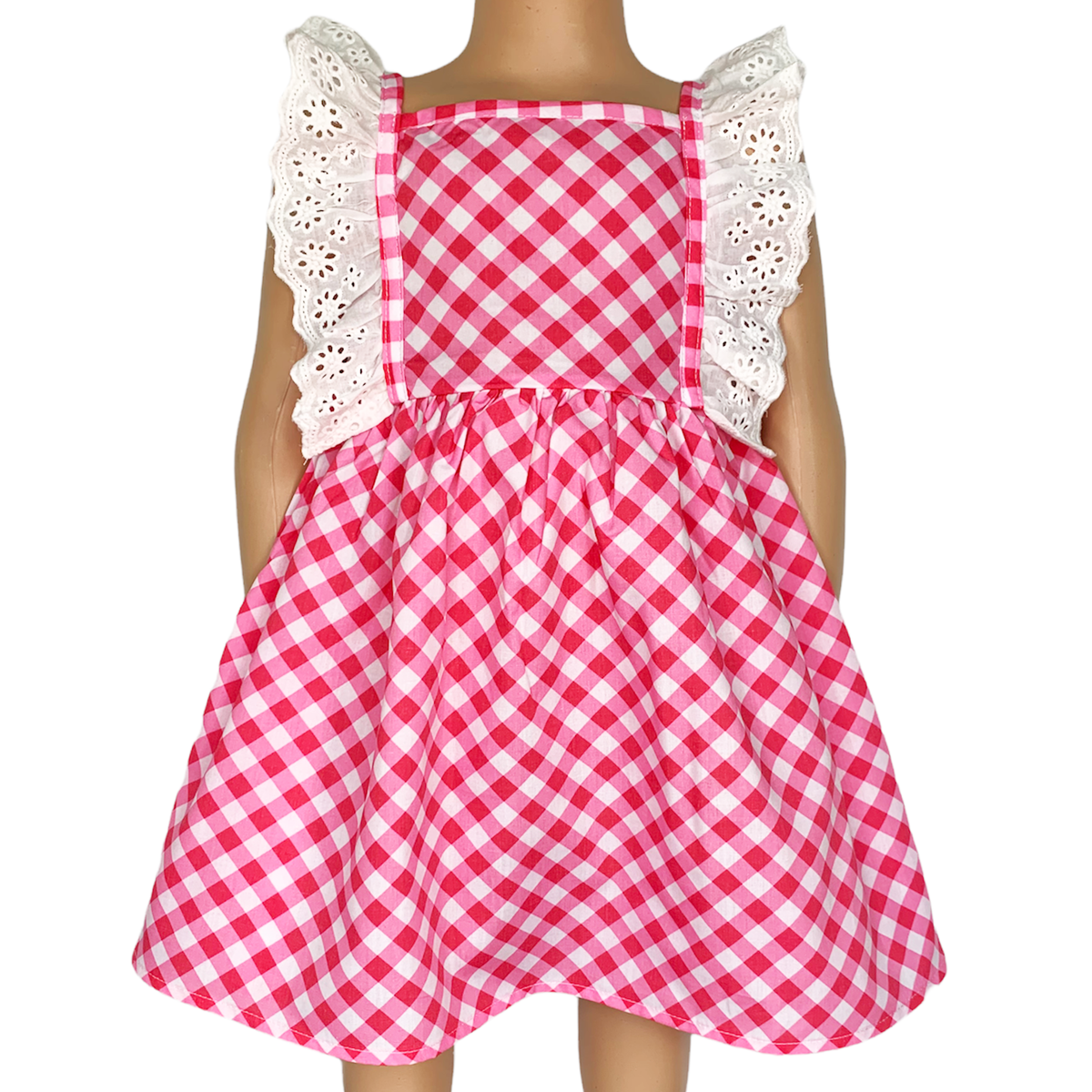 Girls Gingham Eyelet Ruffle Spring/Summer Party Easter Dress - Horizon Bliss