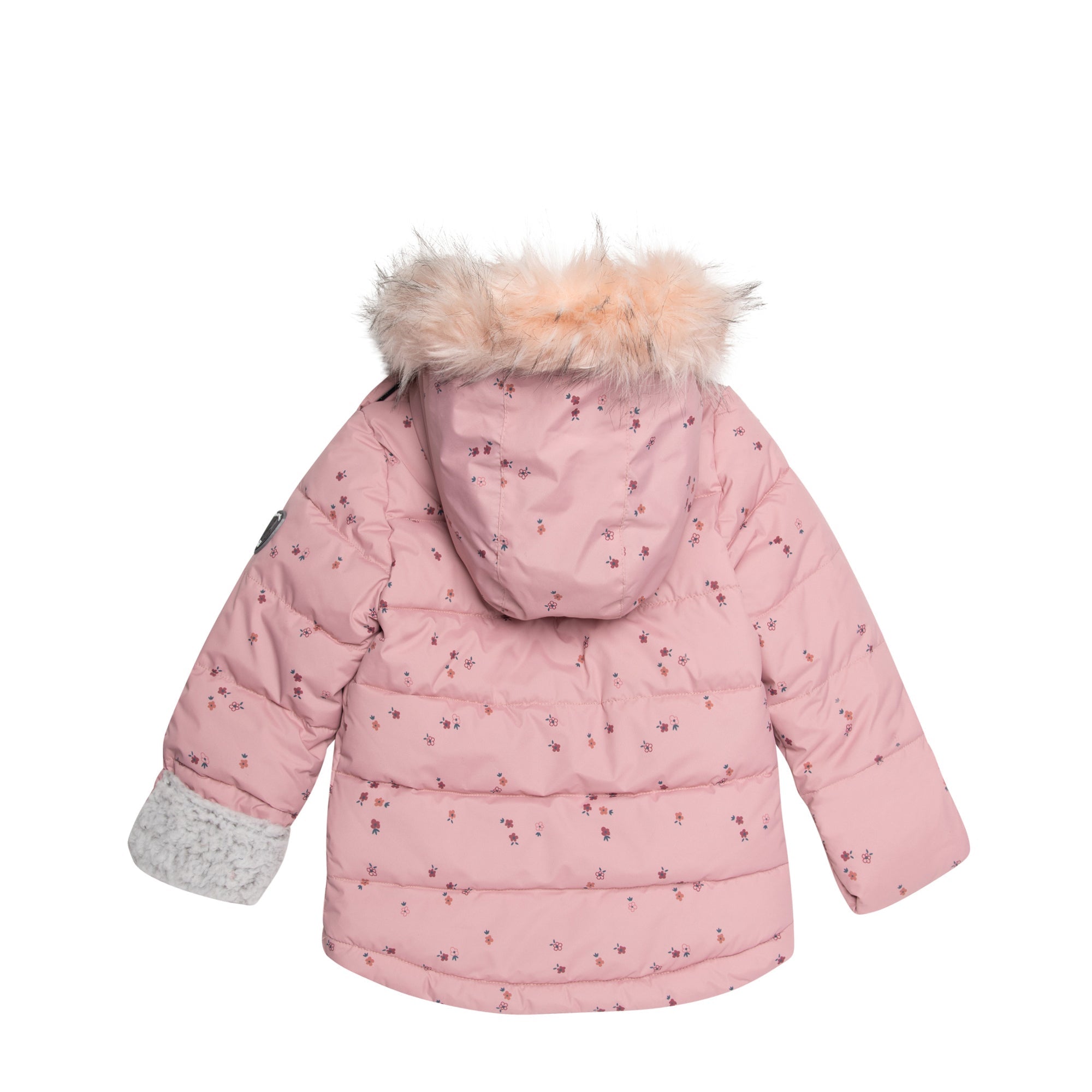 Printed Flowers Two Piece Baby Snowsuit Pink - Horizon Bliss