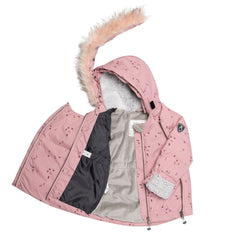 Printed Flowers Two Piece Baby Snowsuit Pink - Horizon Bliss