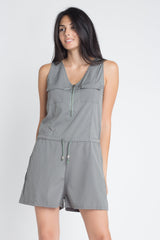 Women's Zip Front Sleeveless Romper - Horizon Bliss