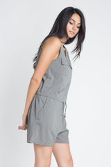 Women's Zip Front Sleeveless Romper - Horizon Bliss