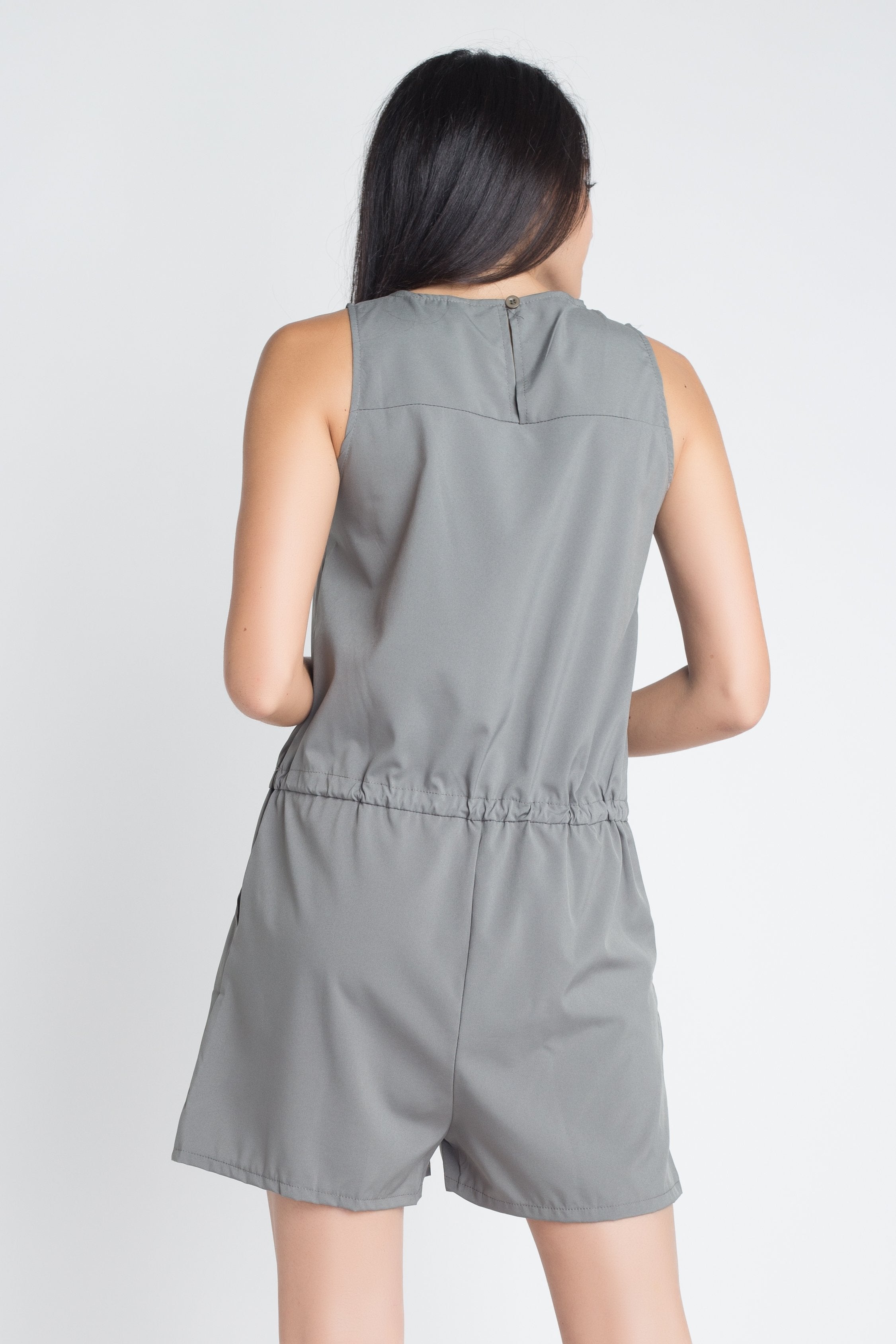 Women's Zip Front Sleeveless Romper - Horizon Bliss