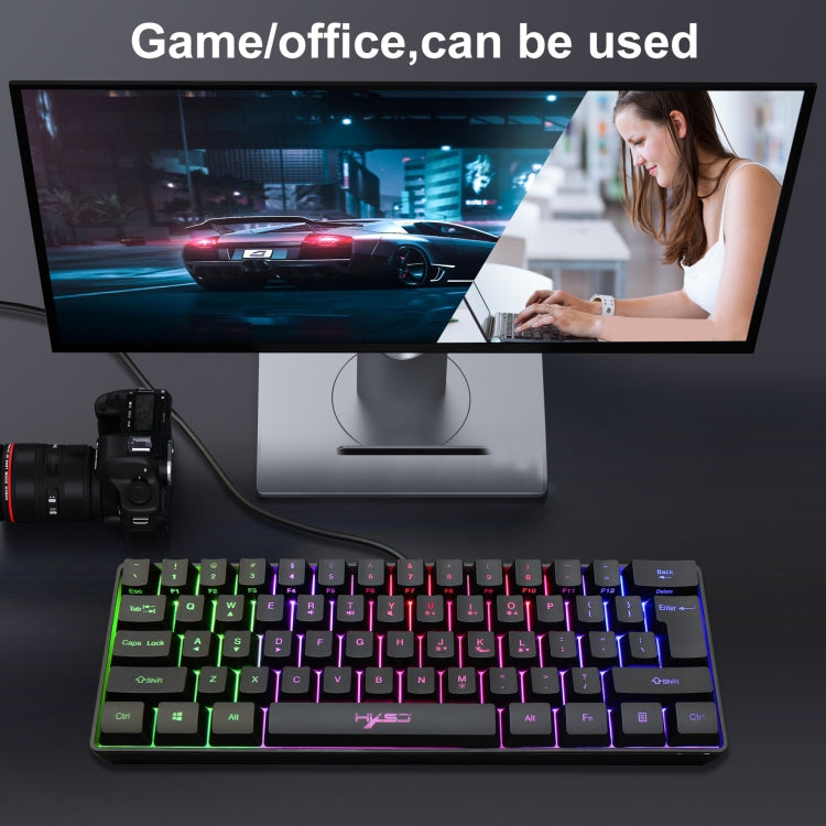 HXSJ V700 61 Keys RGB Lighting Gaming Wired Keyboard (Black) - Horizon Bliss