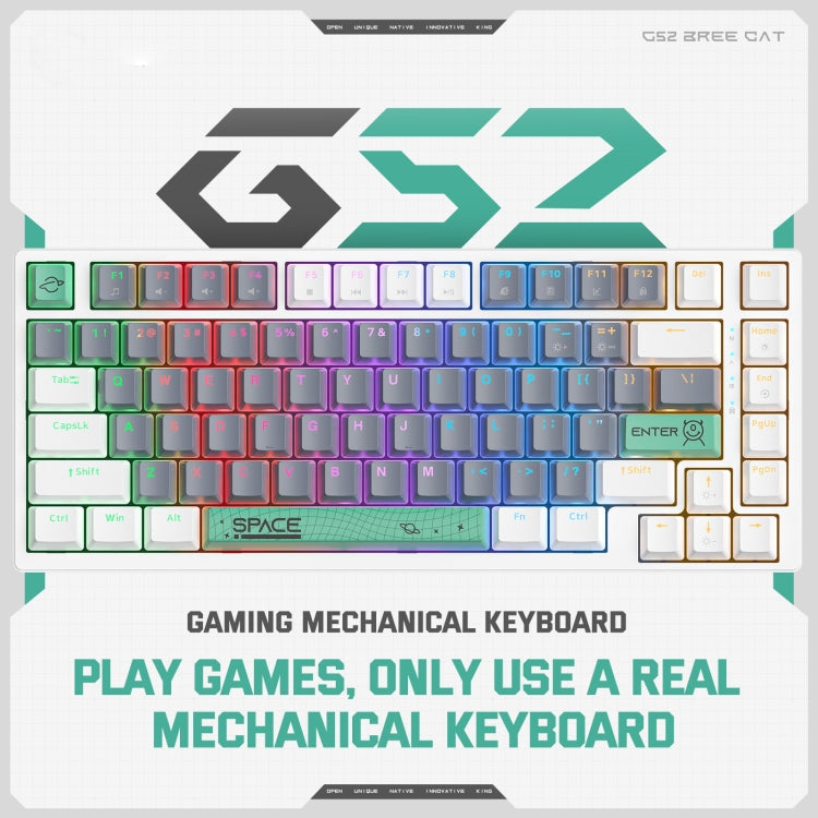 ONIKUMA G52 82 Keys RGB Lighting Wired Mechanical Keyboard, Type:Brown - Horizon Bliss