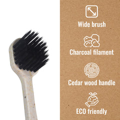 Wide Brush Head Charcoal Toothbrush