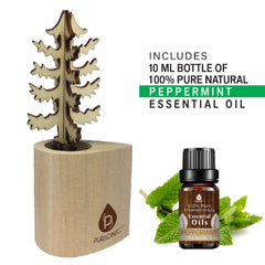 3D Wooden Standard Tree Reed Diffuser with Peppermint Essential Oil