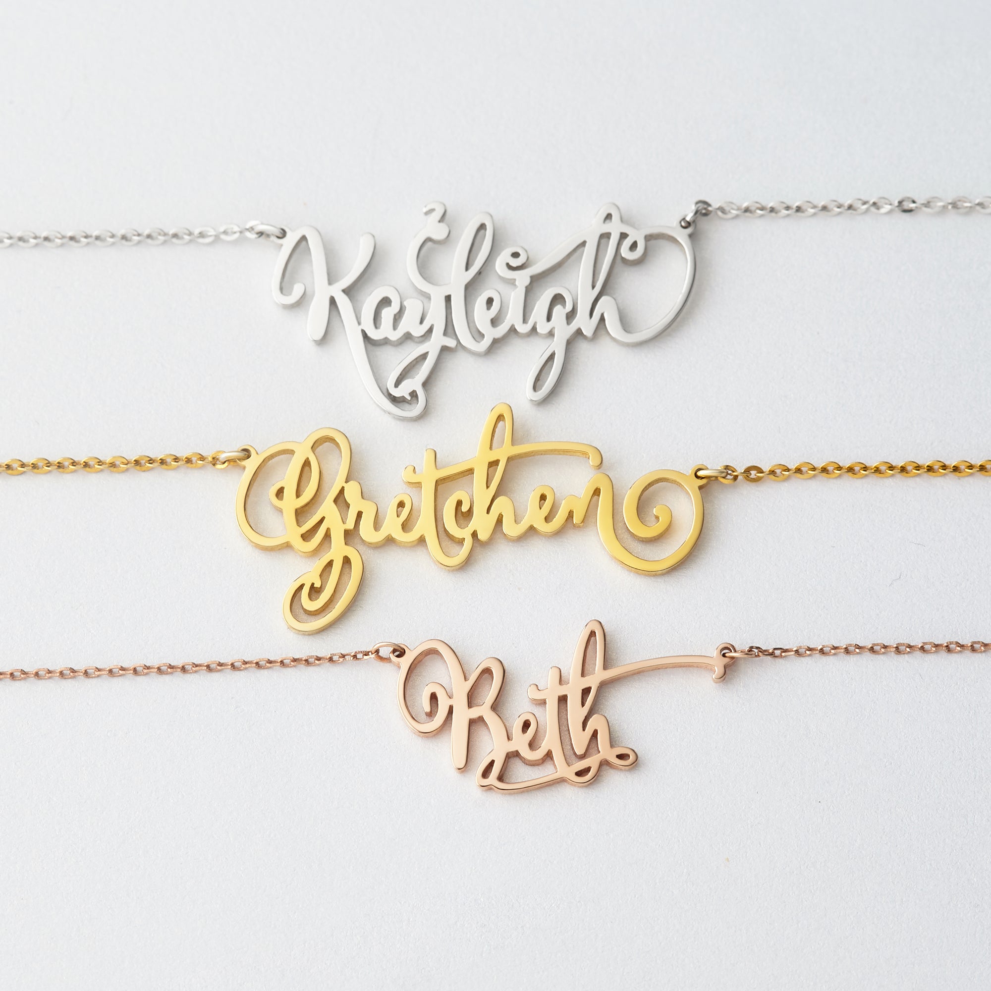 Teen Girls Necklace, Tween Girl Jewelry, Gold Nameplate Necklace - Horizon Bliss