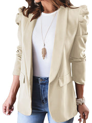 Jacket Blazers Coat Ruff Sleeve Loose White Casual Blazers - Horizon Bliss