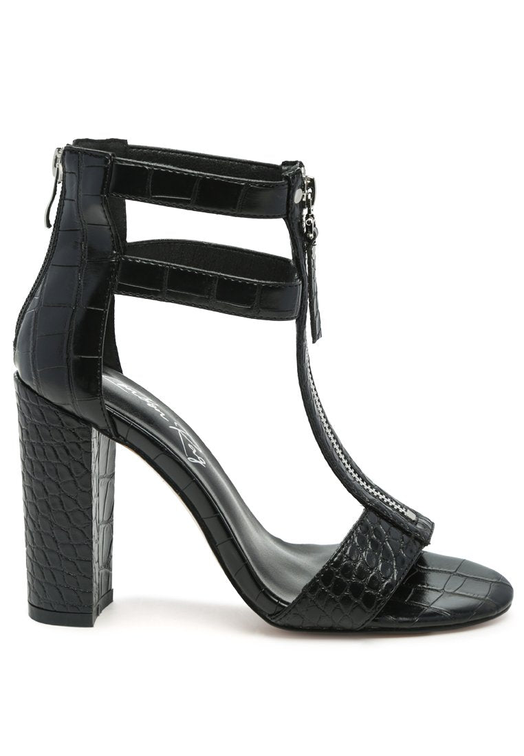 Felicity Zip Up T Strap Sandals - Horizon Bliss