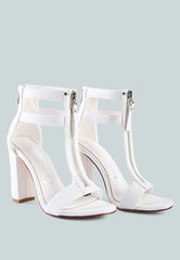 Felicity Zip Up T Strap Sandals - Horizon Bliss