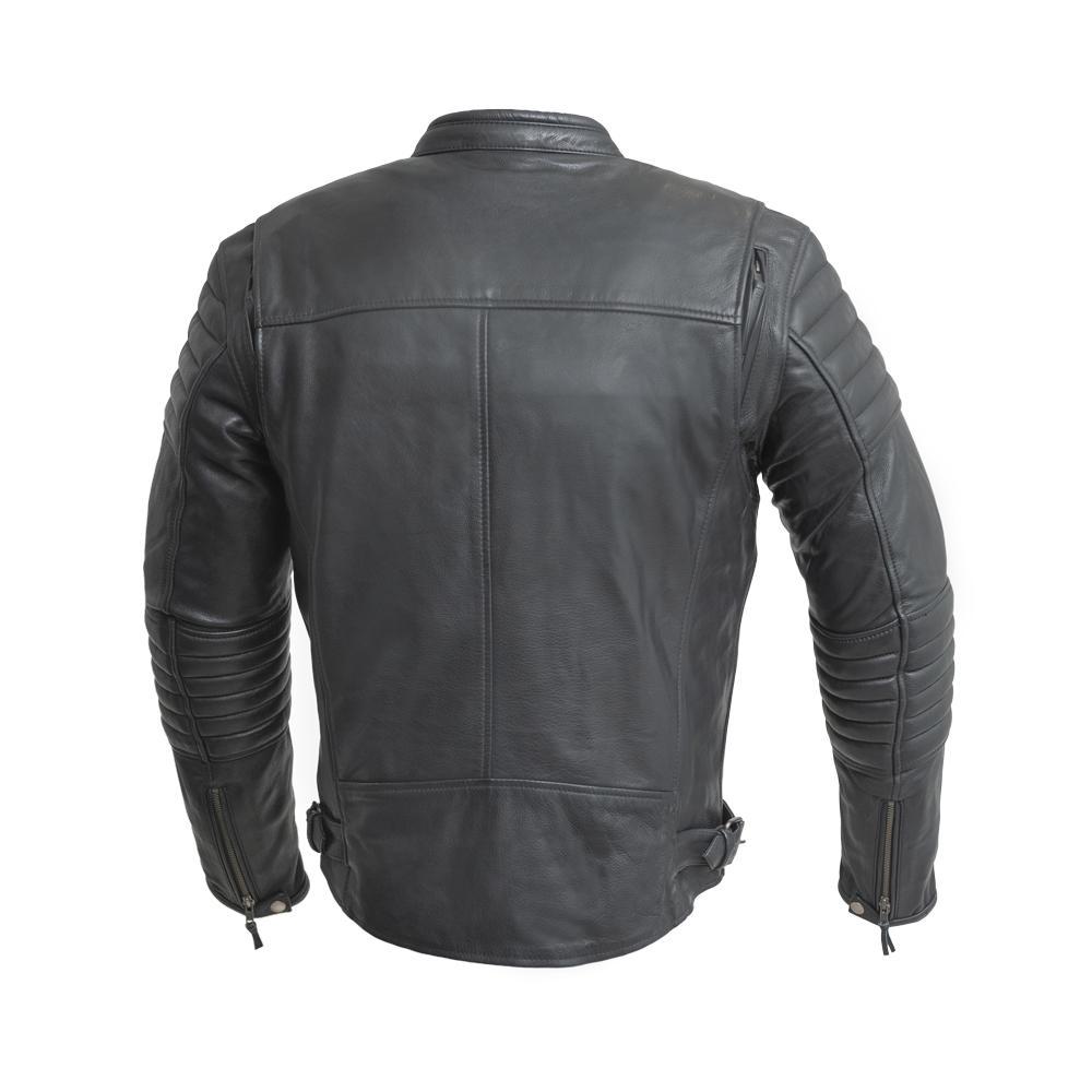 Commuter - Men's Motorcycle Leather Jacket (Black) - Horizon Bliss