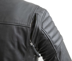 Commuter - Men's Motorcycle Leather Jacket (Black) - Horizon Bliss