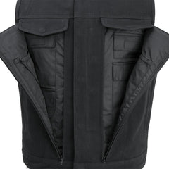 Highland V2 - Men's Motorcycle Canvas Vest-FS - Horizon Bliss