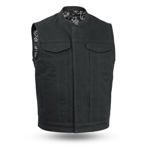 Highland V2 - Men's Motorcycle Canvas Vest-FS - Horizon Bliss