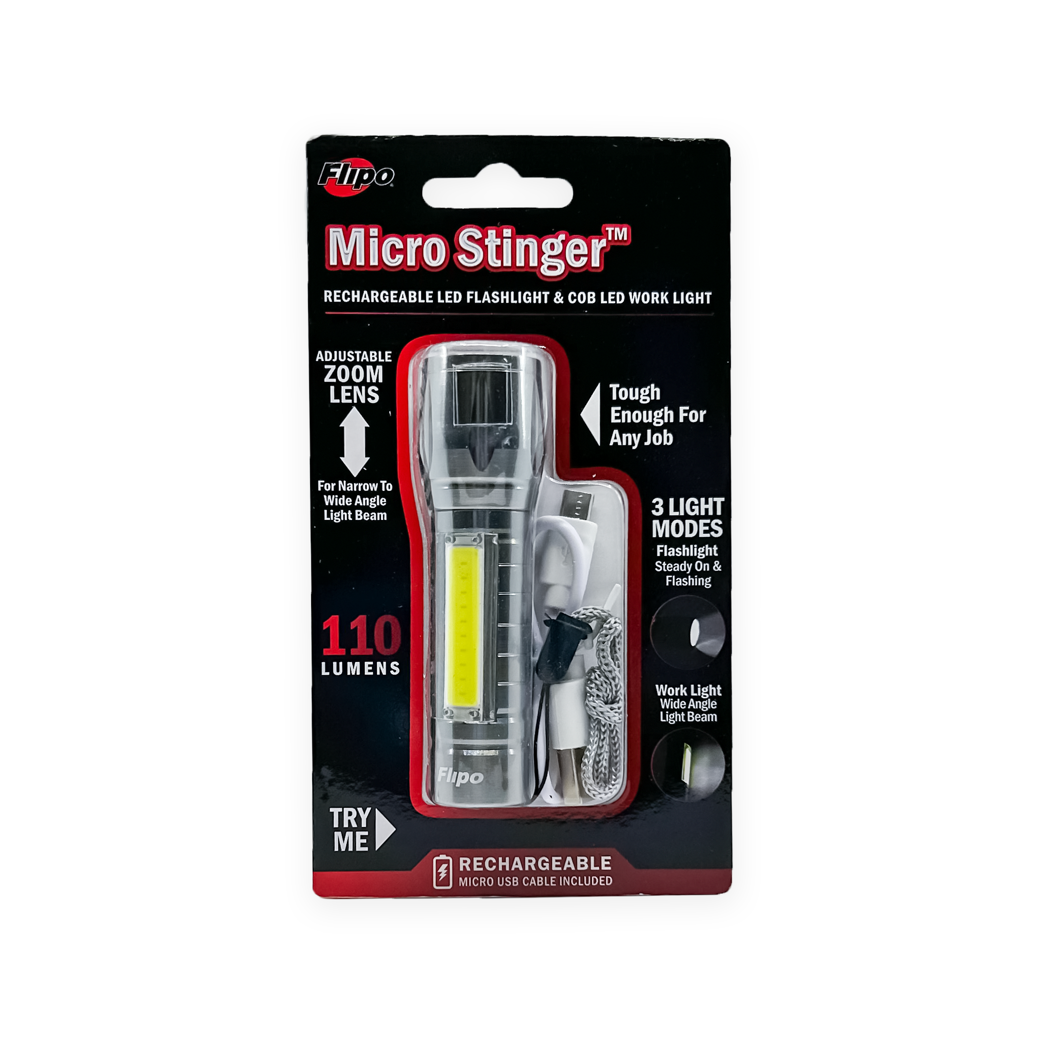 Micro Stinger™ Rechargeable LED Flashlight & COB LED Work Light | Mult