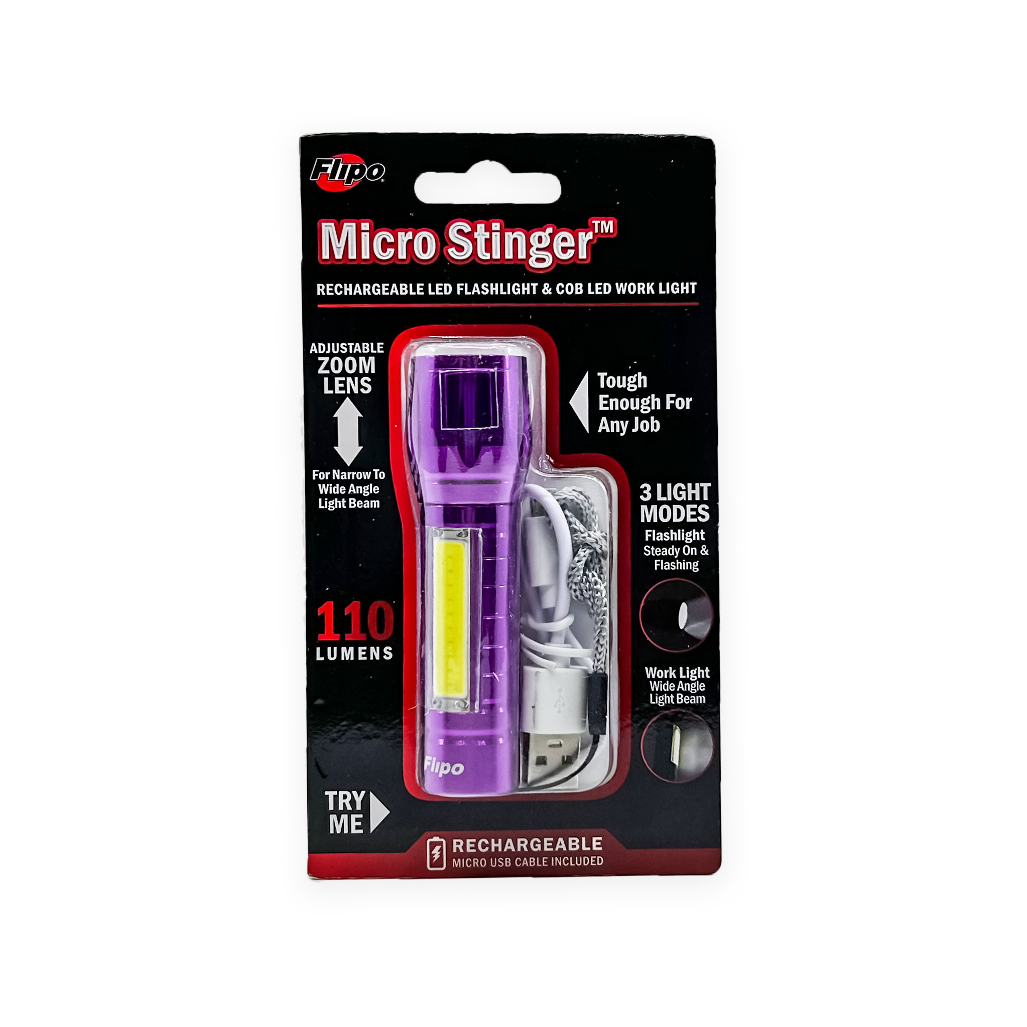 Micro Stinger™ Rechargeable LED Flashlight & COB LED Work Light | Mult