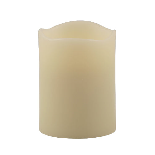 Flameless 3 x 4 Melted Top Wax Pillar Candle