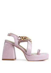 frecklin metal chain block heel sandals - Horizon Bliss