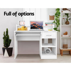 Artiss Office Computer Desk with Storage - White - Horizon Bliss