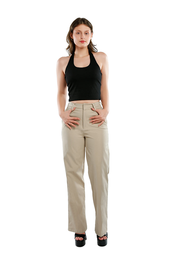 flared hem high waist pants - Horizon Bliss