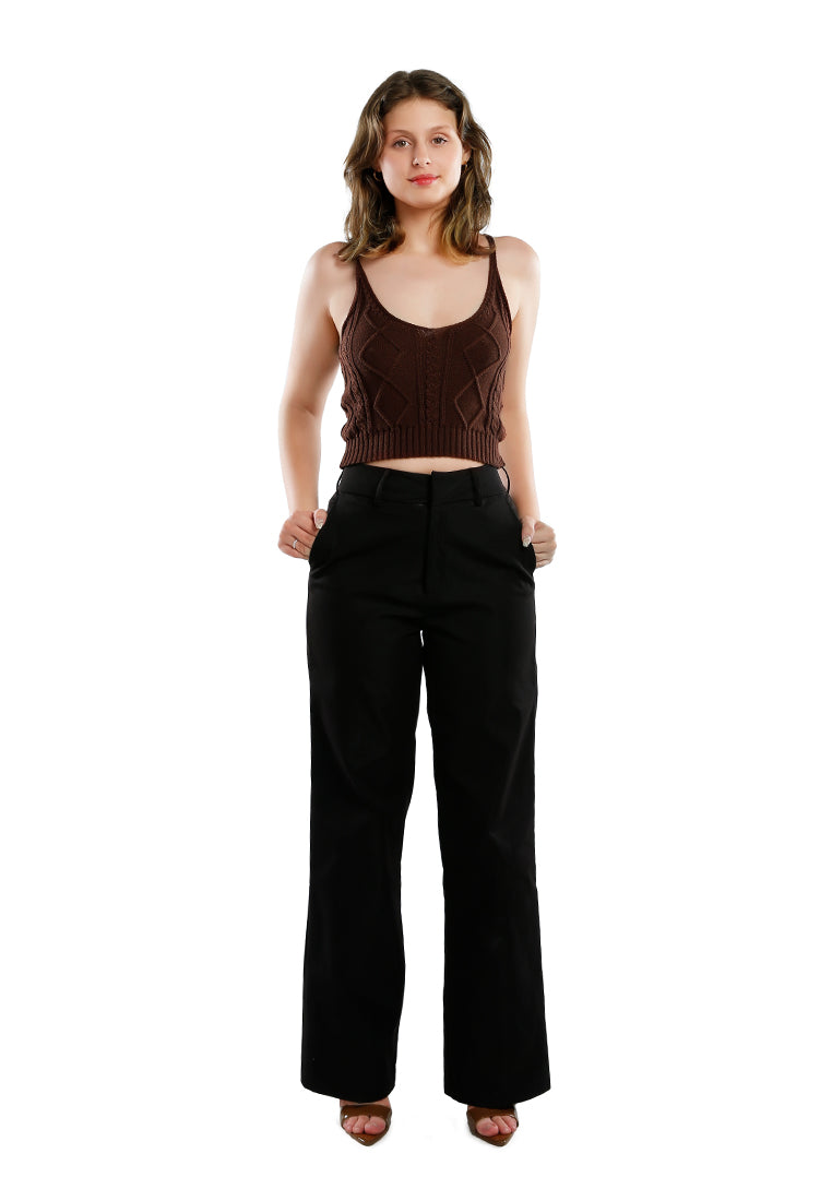 flared hem high waist pants - Horizon Bliss