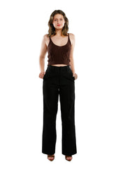 flared hem high waist pants - Horizon Bliss