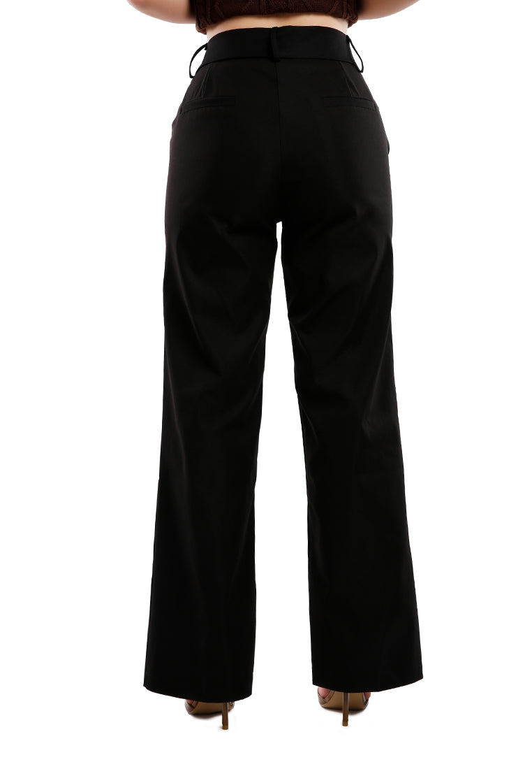 flared hem high waist pants - Horizon Bliss