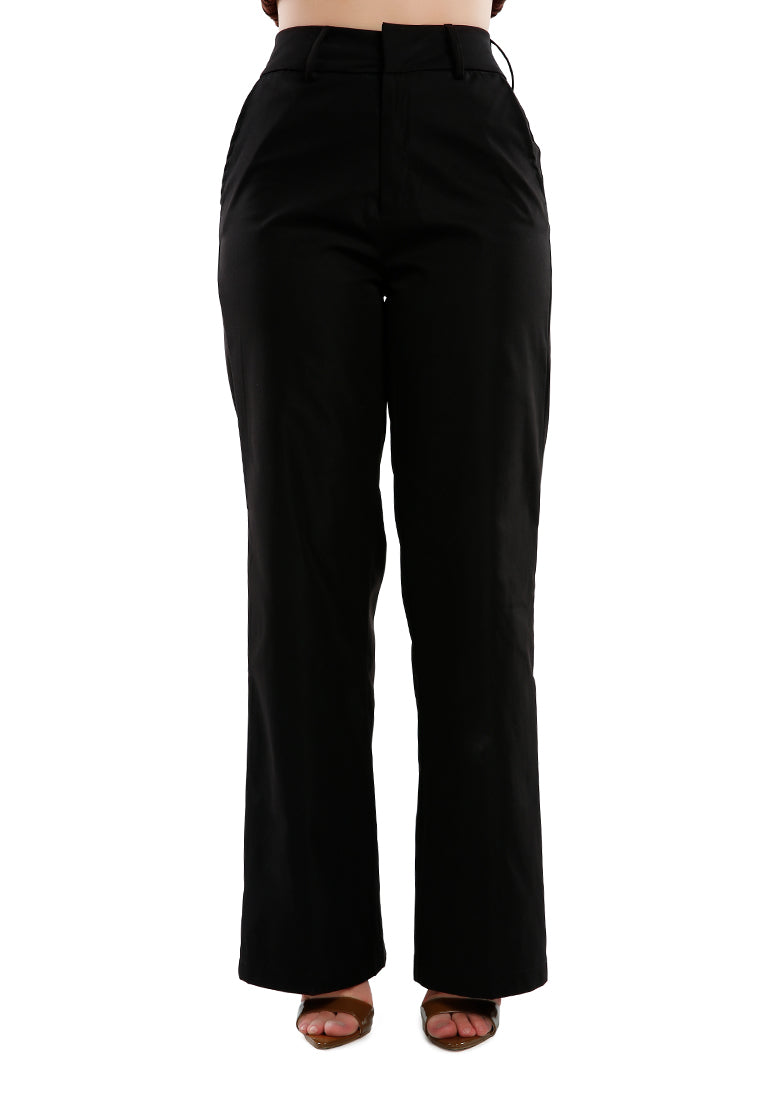 flared hem high waist pants - Horizon Bliss