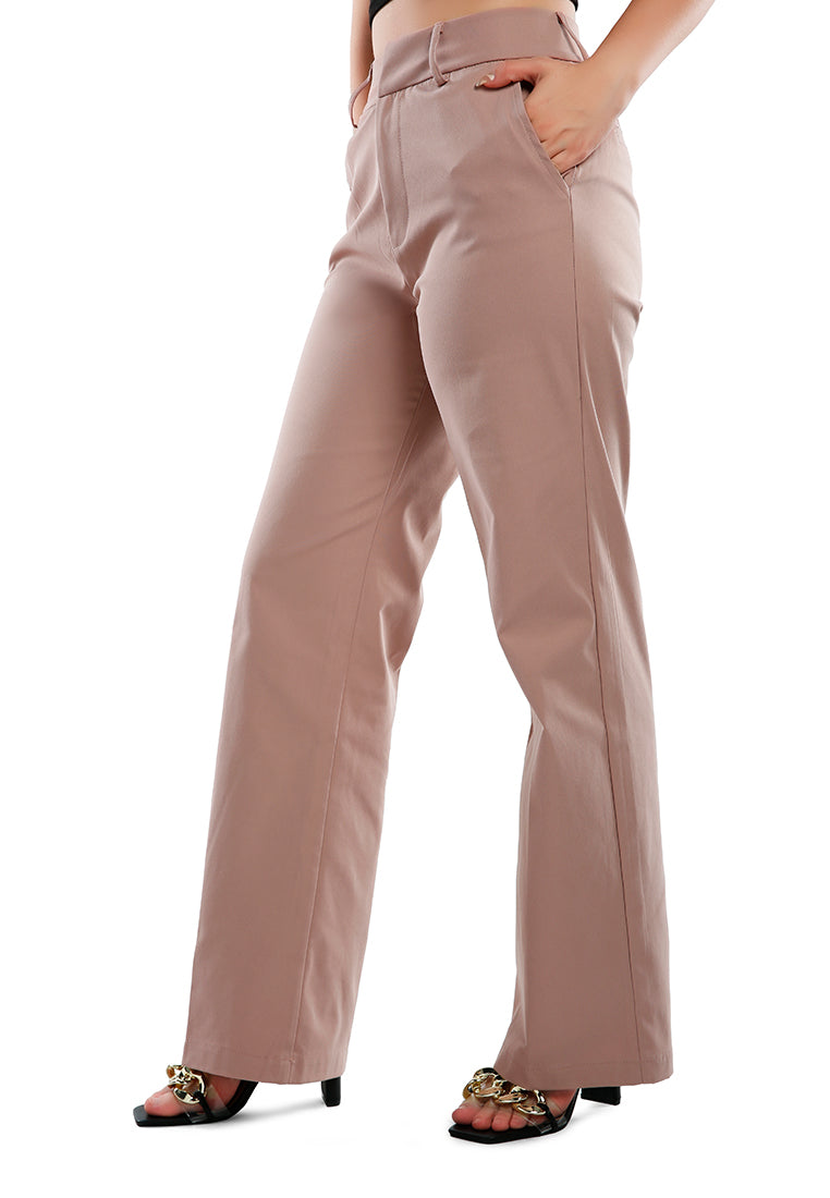 flared hem high waist pants - Horizon Bliss