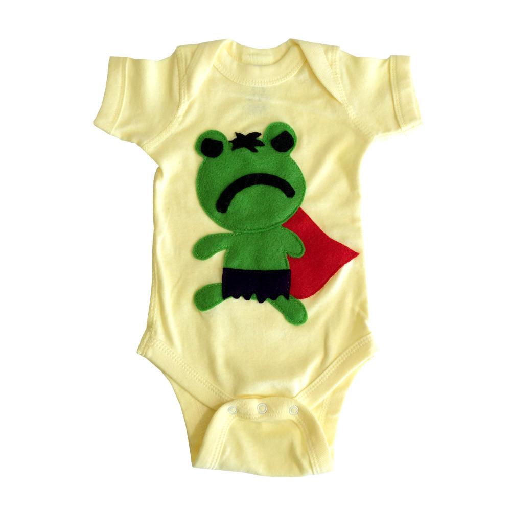 Super Hero Onesie - Team Super Animals - Hopper Froggy - Horizon Bliss