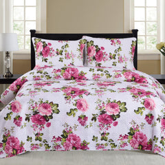 Cynthia - 3 Piece Quilt Set - Fuschia