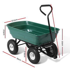 Gardeon 75L Garden Dump Cart - Green - Horizon Bliss