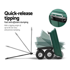 Gardeon 75L Garden Dump Cart - Green - Horizon Bliss