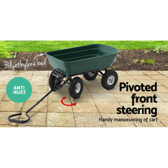 Gardeon 75L Garden Dump Cart - Green - Horizon Bliss