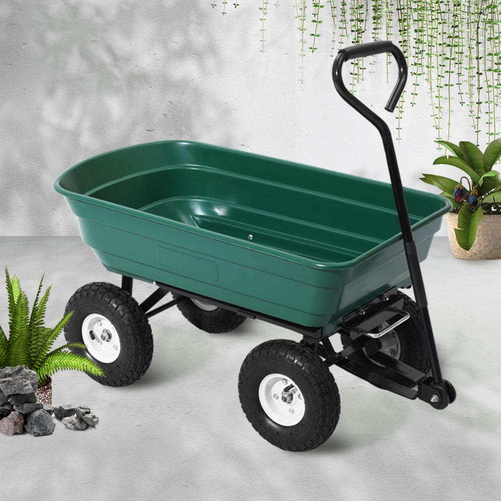 Gardeon 75L Garden Dump Cart - Green - Horizon Bliss