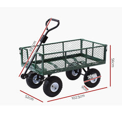 Gardeon Mesh Garden Steel Cart - Green - Horizon Bliss