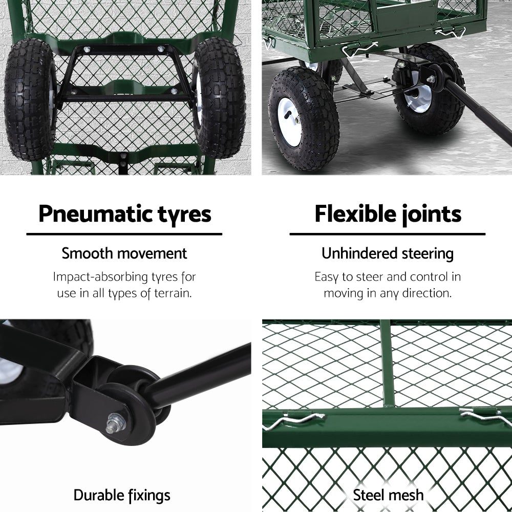 Gardeon Mesh Garden Steel Cart - Green - Horizon Bliss