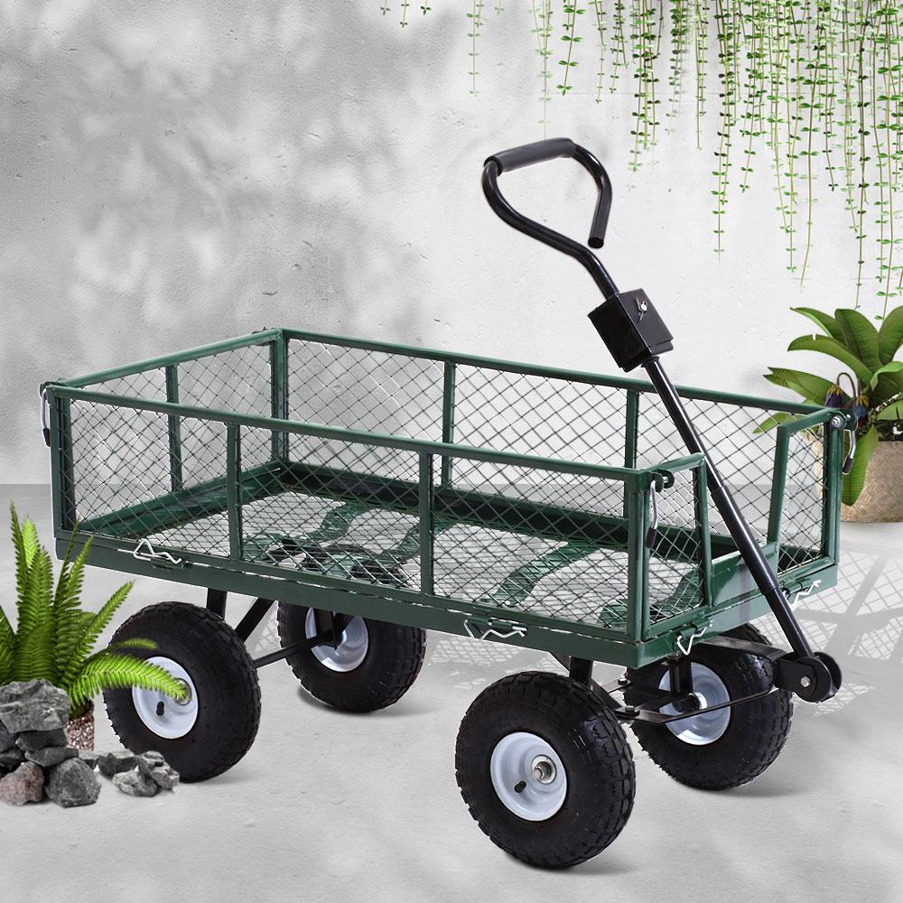 Gardeon Mesh Garden Steel Cart - Green - Horizon Bliss