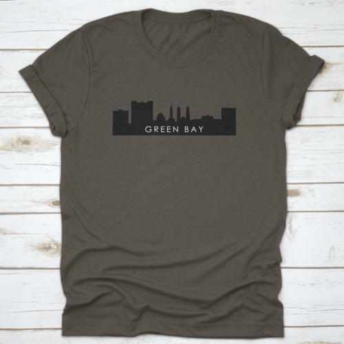 Green Bay Usa Skyline And Landmarks Silhouette, Black And White - Horizon Bliss