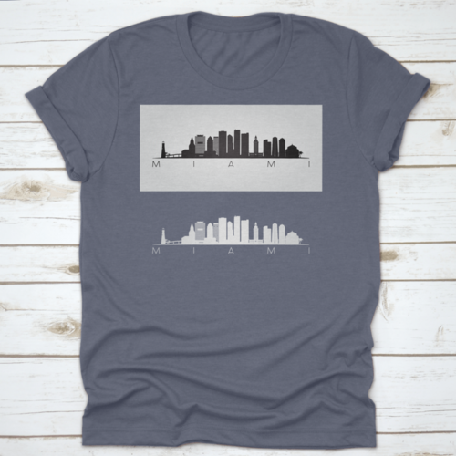 Miami Usa Skyline And Landmarks Silhouette, Black And White Design, - Horizon Bliss