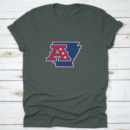 Sports Logo Map Of Arkansas With The Letter A Athlete With Patriotic - Horizon Bliss